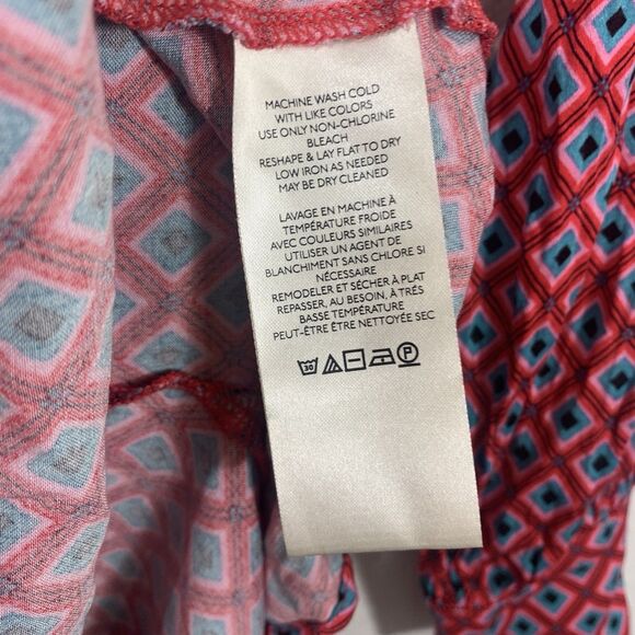 Free People Red Pink Blue Black Open Back Mini Dress Size Medium - Picture 11 of 14